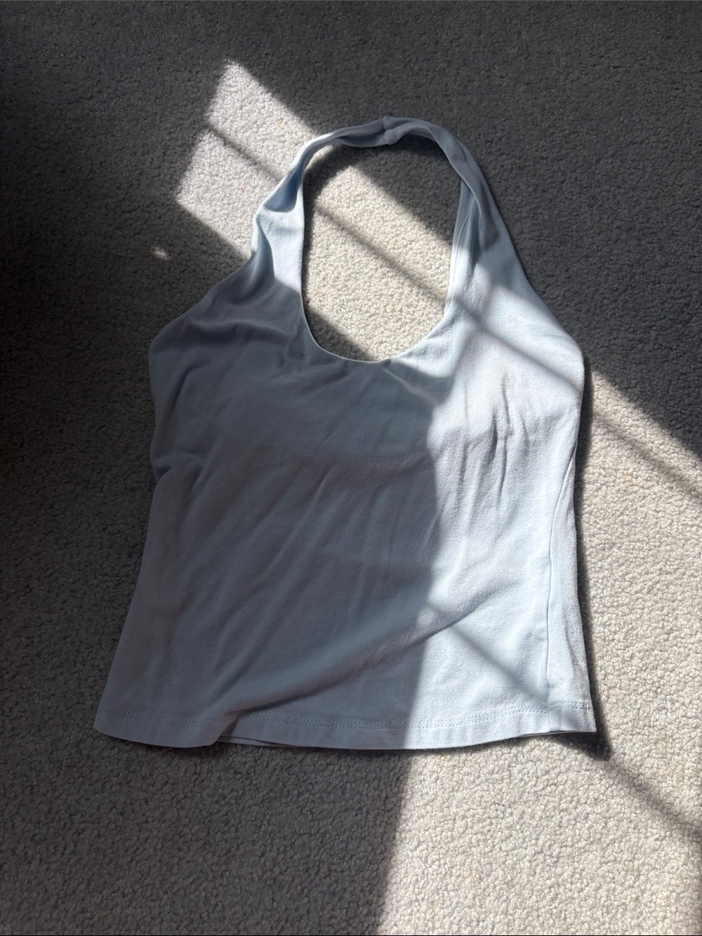 Pink Rose Light Blue Halter Tank Top